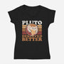 Pluto Vintage Planet-Womens-V-Neck-Tee-Studio Mootant