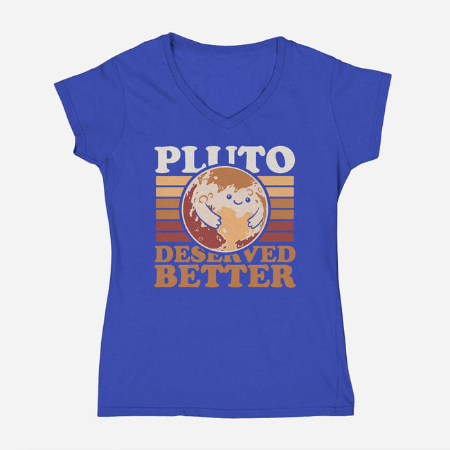 Pluto Vintage Planet-Womens-V-Neck-Tee-Studio Mootant