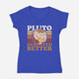 Pluto Vintage Planet-Womens-V-Neck-Tee-Studio Mootant