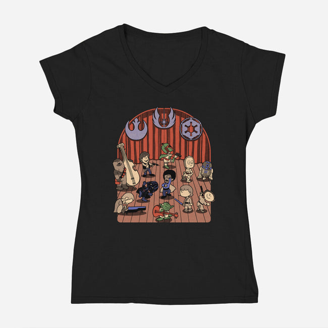 Star Movie Dance-Womens-V-Neck-Tee-Studio Mootant