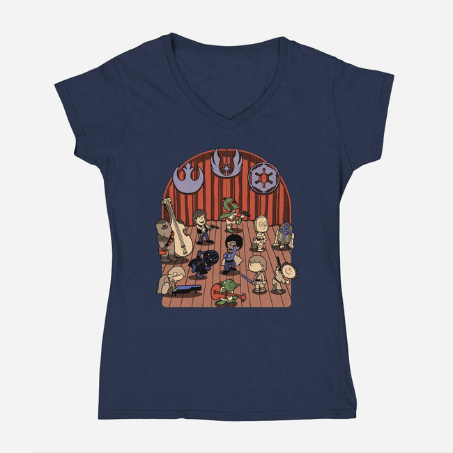 Star Movie Dance-Womens-V-Neck-Tee-Studio Mootant