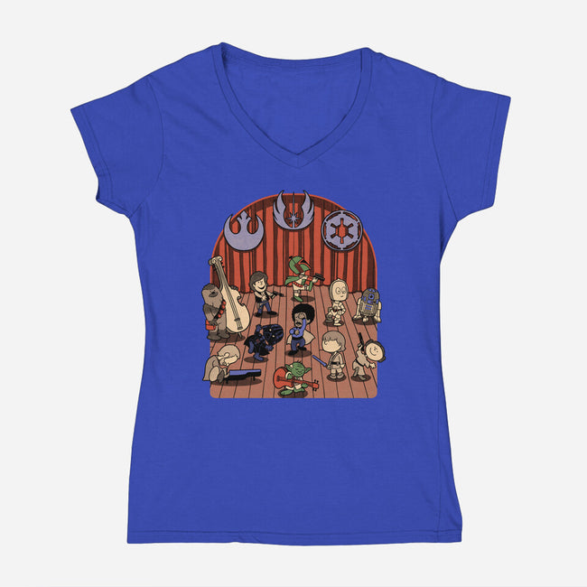 Star Movie Dance-Womens-V-Neck-Tee-Studio Mootant