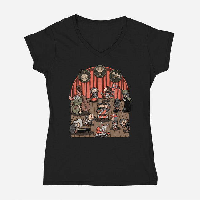 British Comedy Dance-Womens-V-Neck-Tee-Studio Mootant