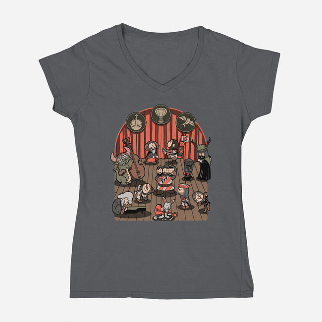 British Comedy Dance-Womens-V-Neck-Tee-Studio Mootant