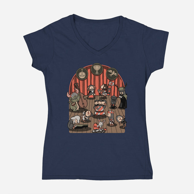 British Comedy Dance-Womens-V-Neck-Tee-Studio Mootant