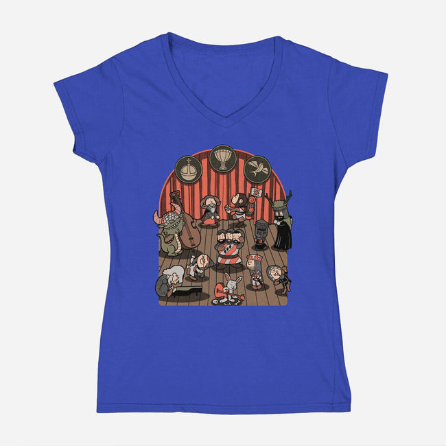 British Comedy Dance-Womens-V-Neck-Tee-Studio Mootant