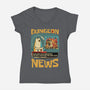 Dungeon Crawler Fish News-Womens-V-Neck-Tee-Studio Mootant