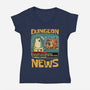 Dungeon Crawler Fish News-Womens-V-Neck-Tee-Studio Mootant