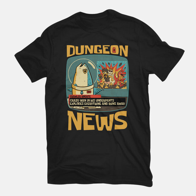 Dungeon Crawler Fish News-Mens-Basic-Tee-Studio Mootant