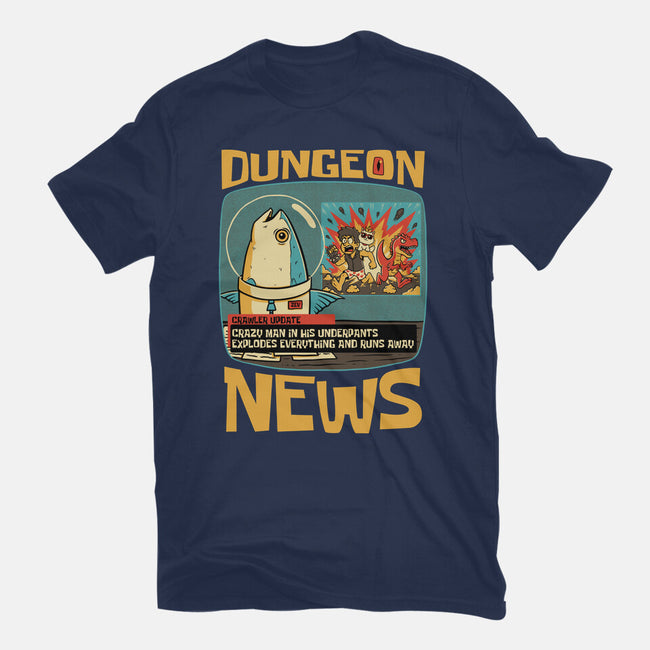 Dungeon Crawler Fish News-Mens-Basic-Tee-Studio Mootant