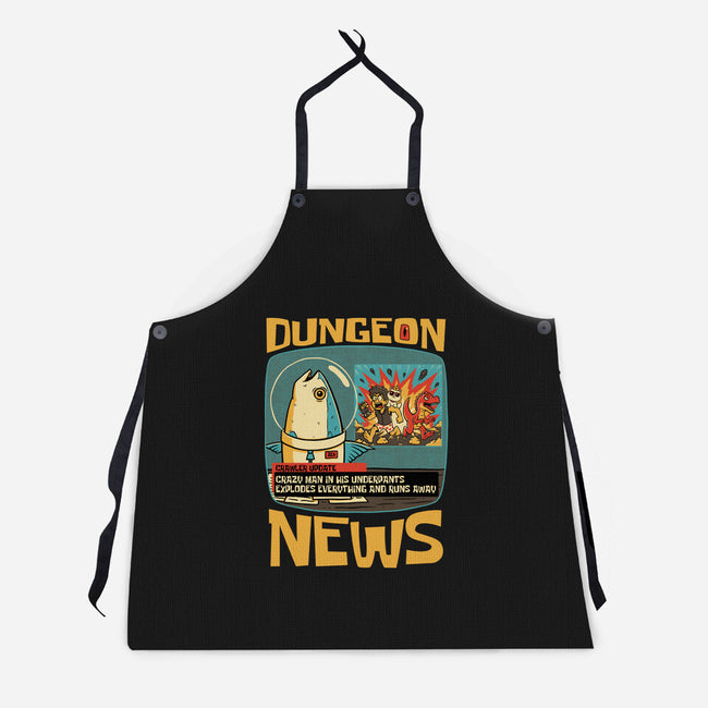 Dungeon Crawler Fish News-Unisex-Kitchen-Apron-Studio Mootant