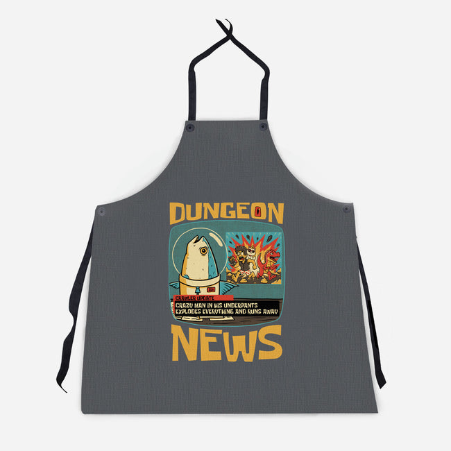 Dungeon Crawler Fish News-Unisex-Kitchen-Apron-Studio Mootant