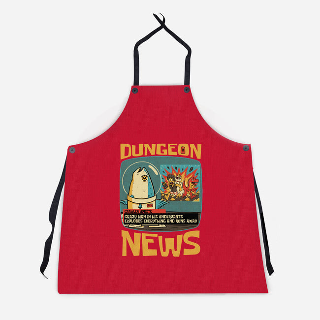 Dungeon Crawler Fish News-Unisex-Kitchen-Apron-Studio Mootant
