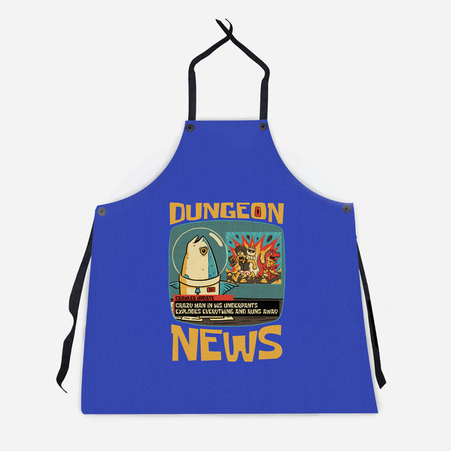 Dungeon Crawler Fish News-Unisex-Kitchen-Apron-Studio Mootant
