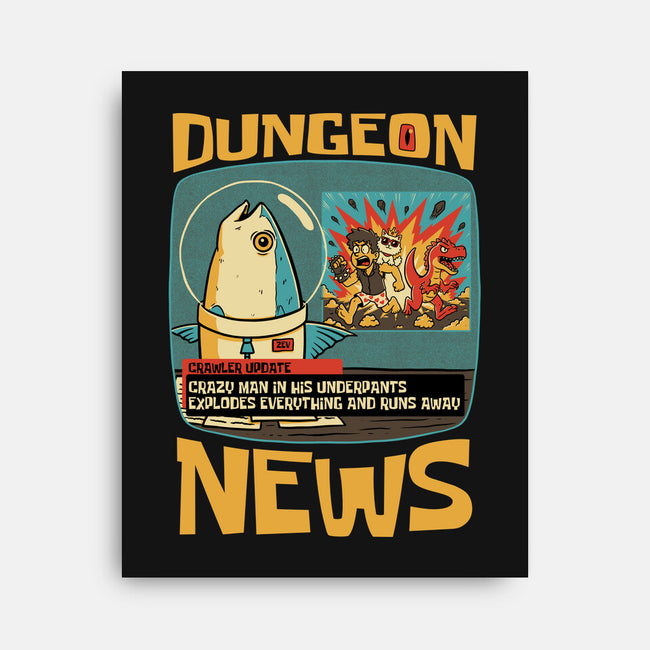 Dungeon Crawler Fish News-None-Stretched-Canvas-Studio Mootant