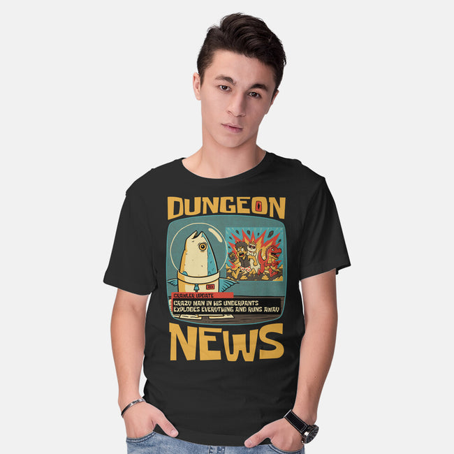 Dungeon Crawler Fish News-Mens-Basic-Tee-Studio Mootant