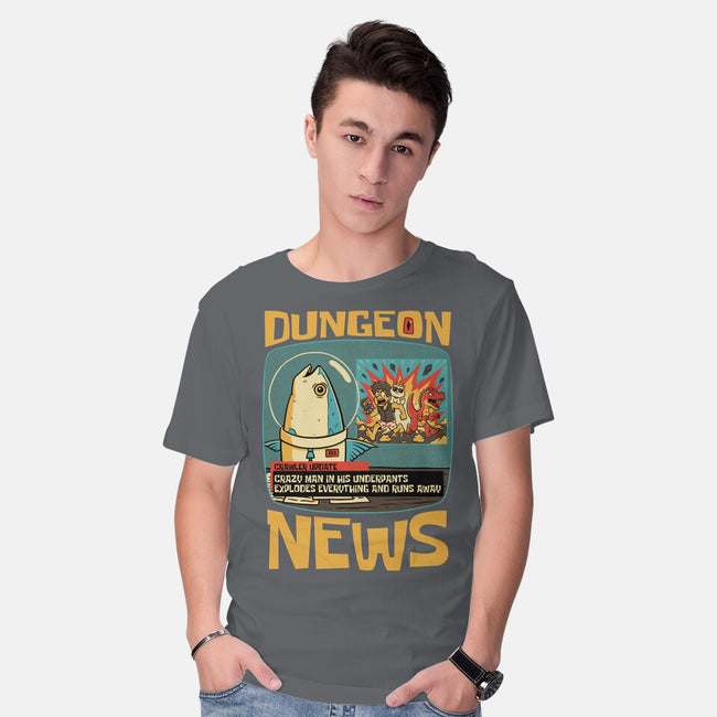 Dungeon Crawler Fish News-Mens-Basic-Tee-Studio Mootant
