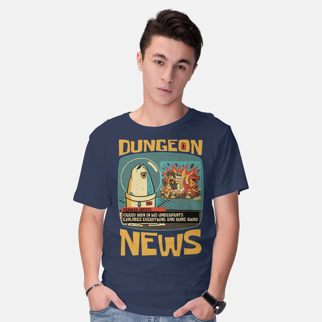 Dungeon Crawler Fish News-Mens-Basic-Tee-Studio Mootant
