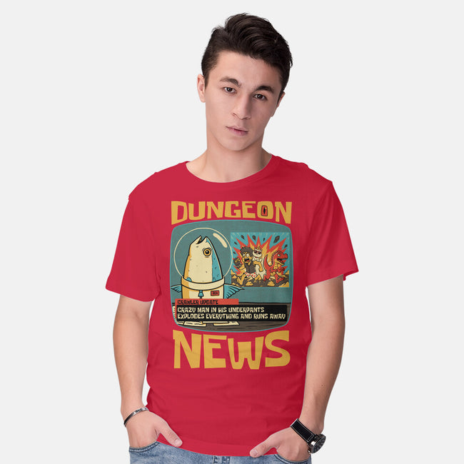 Dungeon Crawler Fish News-Mens-Basic-Tee-Studio Mootant