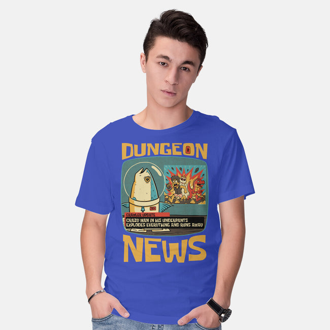 Dungeon Crawler Fish News-Mens-Basic-Tee-Studio Mootant