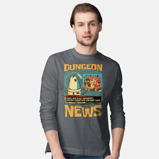 Dungeon Crawler Fish News-Mens-Long Sleeved-Tee-Studio Mootant
