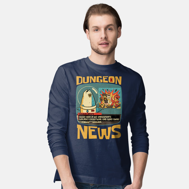 Dungeon Crawler Fish News-Mens-Long Sleeved-Tee-Studio Mootant