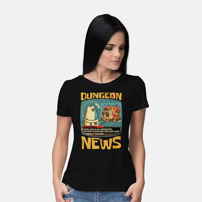 Dungeon Crawler Fish News-Womens-Basic-Tee-Studio Mootant