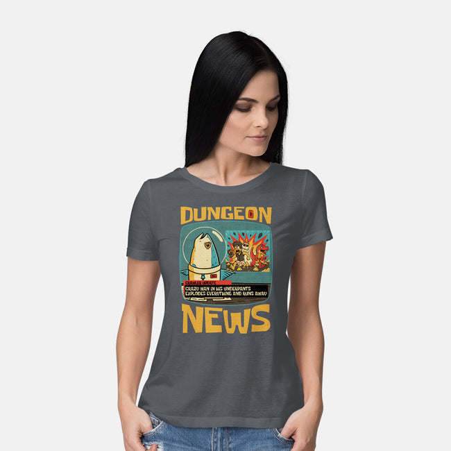 Dungeon Crawler Fish News-Womens-Basic-Tee-Studio Mootant