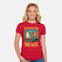 Dungeon Crawler Fish News-Womens-Fitted-Tee-Studio Mootant