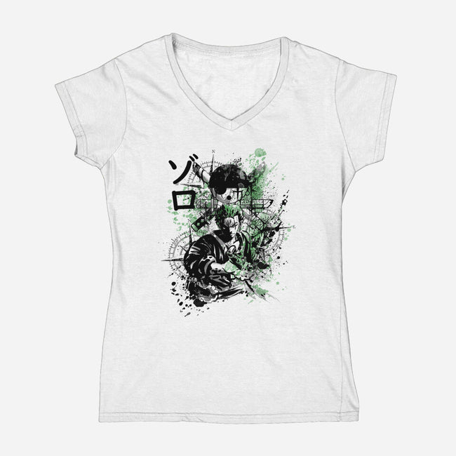 The Sword-Womens-V-Neck-Tee-fanfabio