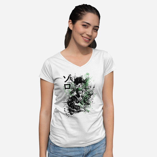 The Sword-Womens-V-Neck-Tee-fanfabio