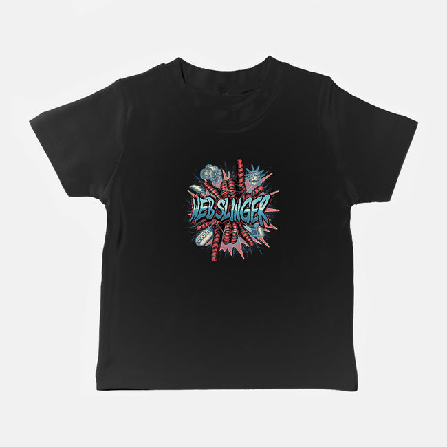 Legend Of The Web Slinger-Baby-Basic-Tee-glitchygorilla