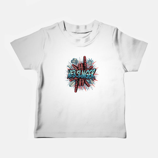 Legend Of The Web Slinger-Baby-Basic-Tee-glitchygorilla