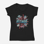 Legend Of The Web Slinger-Womens-V-Neck-Tee-glitchygorilla
