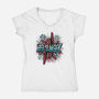 Legend Of The Web Slinger-Womens-V-Neck-Tee-glitchygorilla