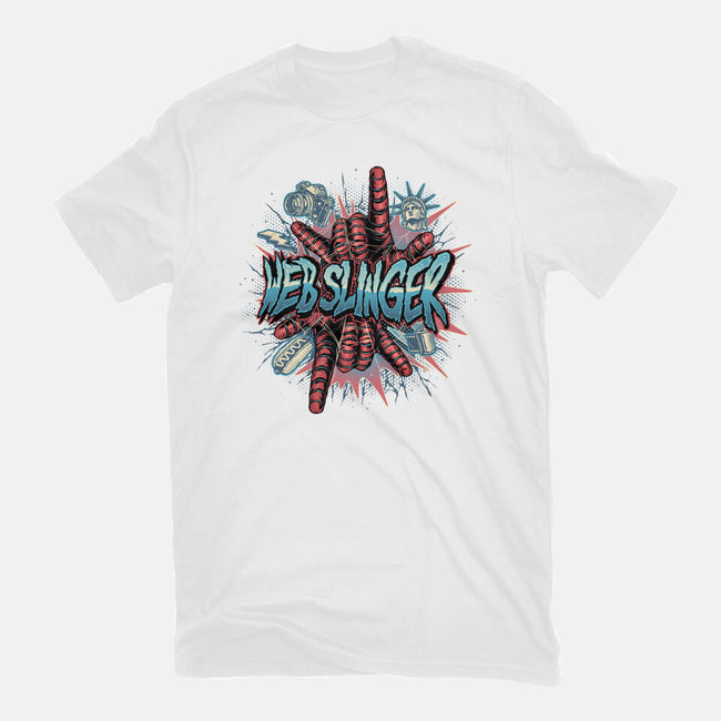 Legend Of The Web Slinger-Womens-Basic-Tee-glitchygorilla