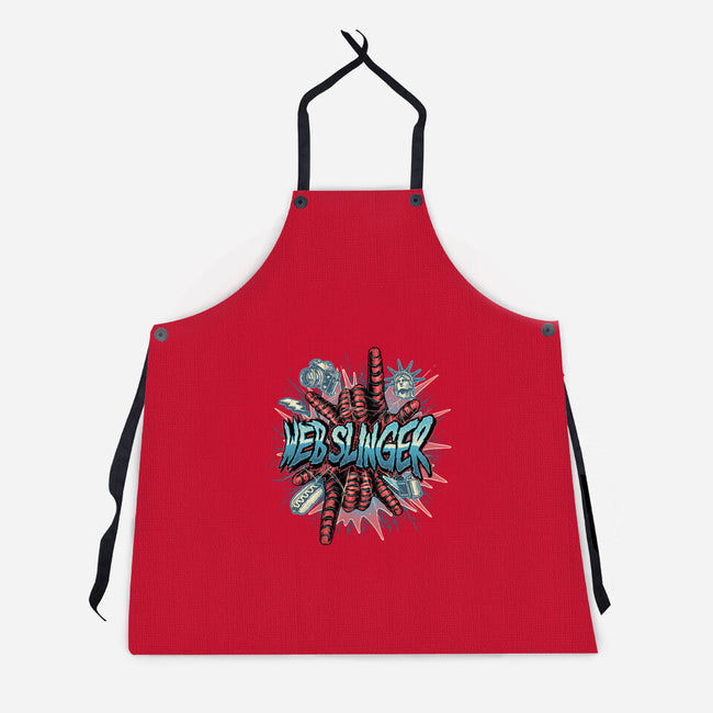 Legend Of The Web Slinger-Unisex-Kitchen-Apron-glitchygorilla