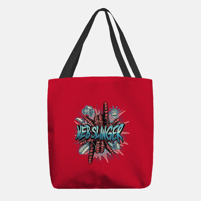 Legend Of The Web Slinger-None-Basic Tote-Bag-glitchygorilla