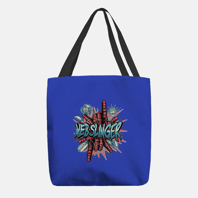 Legend Of The Web Slinger-None-Basic Tote-Bag-glitchygorilla