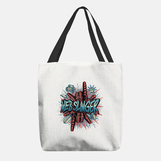 Legend Of The Web Slinger-None-Basic Tote-Bag-glitchygorilla