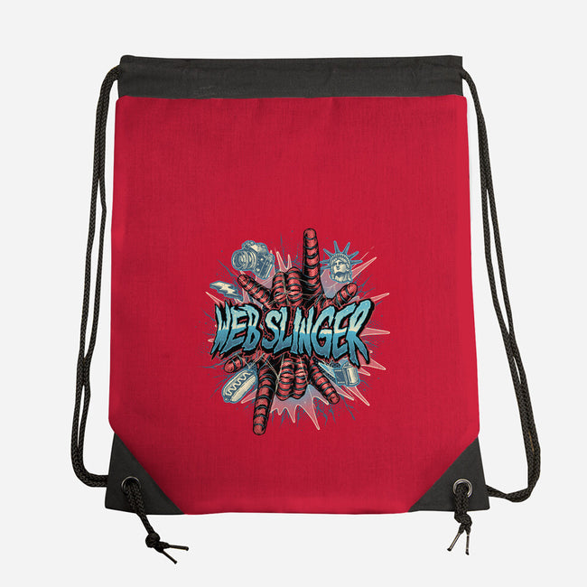 Legend Of The Web Slinger-None-Drawstring-Bag-glitchygorilla