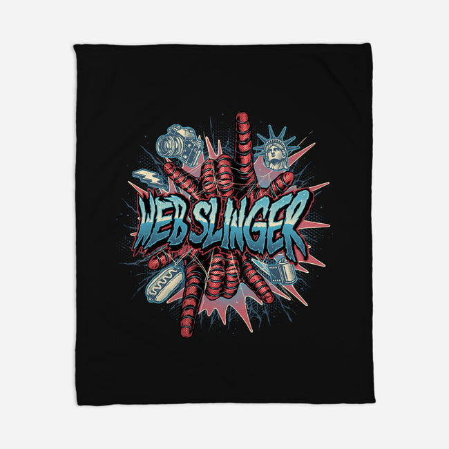 Legend Of The Web Slinger-None-Fleece-Blanket-glitchygorilla