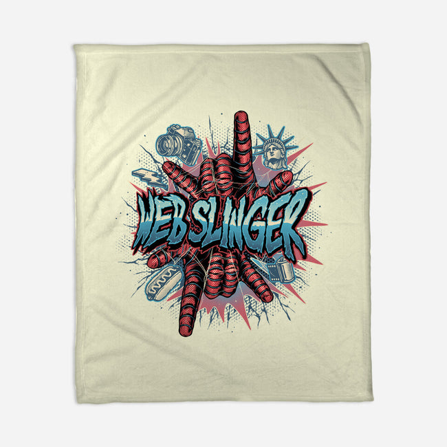 Legend Of The Web Slinger-None-Fleece-Blanket-glitchygorilla