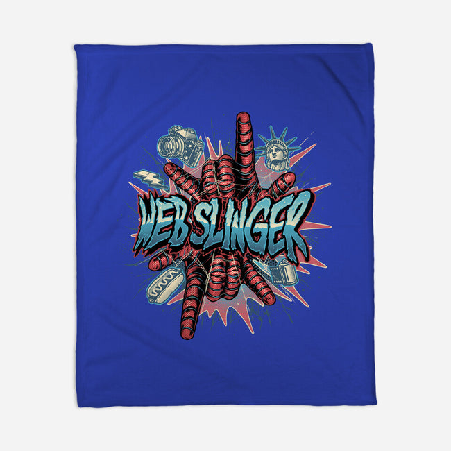 Legend Of The Web Slinger-None-Fleece-Blanket-glitchygorilla
