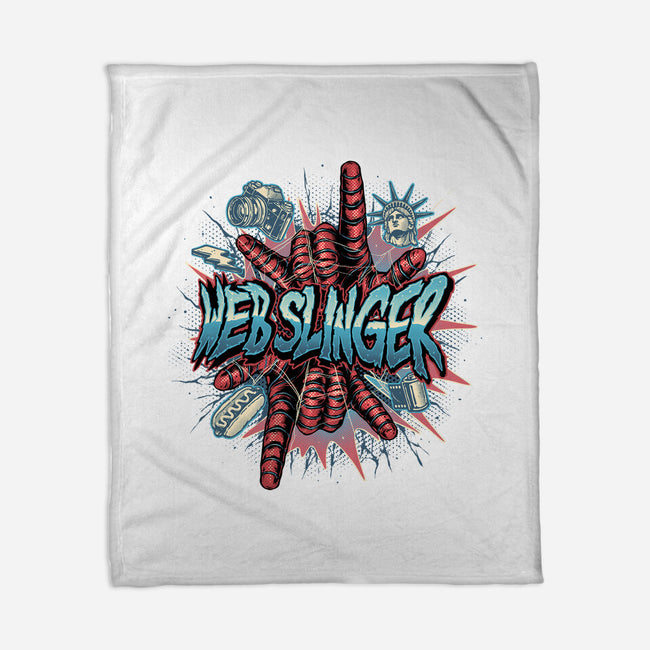 Legend Of The Web Slinger-None-Fleece-Blanket-glitchygorilla
