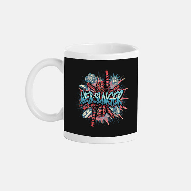 Legend Of The Web Slinger-None-Mug-Drinkware-glitchygorilla
