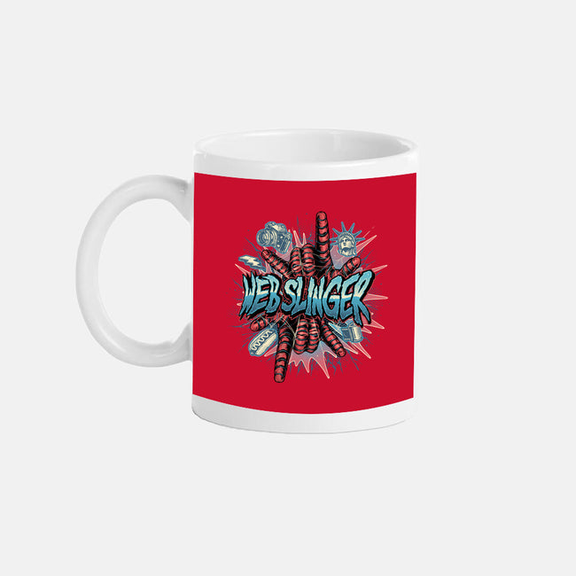Legend Of The Web Slinger-None-Mug-Drinkware-glitchygorilla