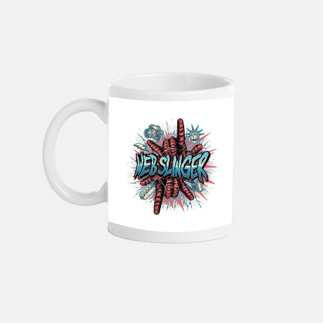 Legend Of The Web Slinger-None-Mug-Drinkware-glitchygorilla