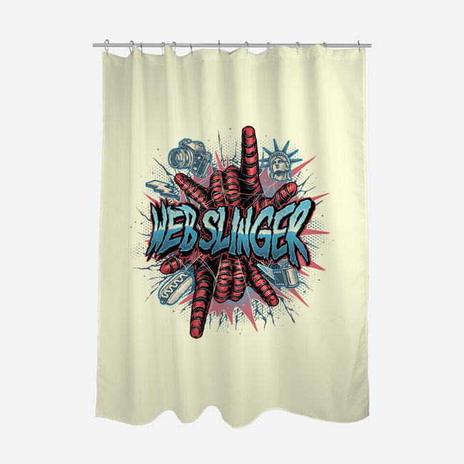 Legend Of The Web Slinger-None-Polyester-Shower Curtain-glitchygorilla