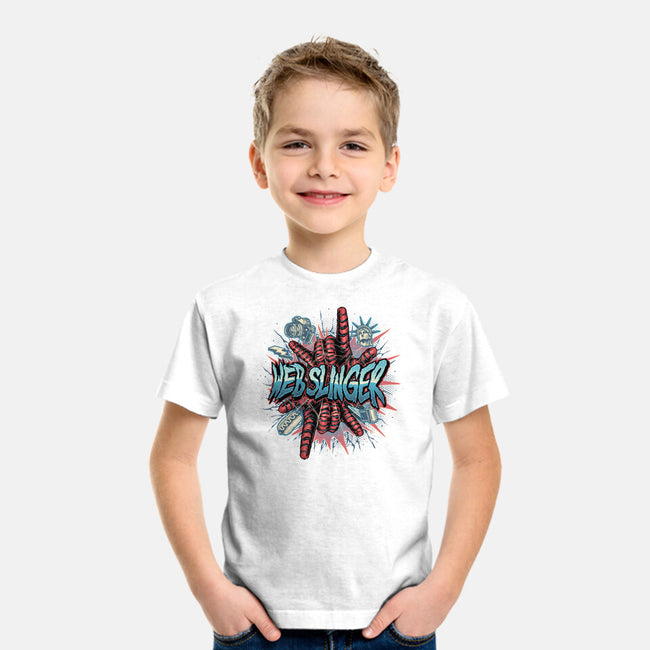 Legend Of The Web Slinger-Youth-Basic-Tee-glitchygorilla